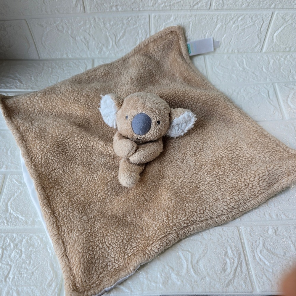 Child of Mine Koala Lovey Security Blanket Unisex Tan Sherpa‎ Satin Animal Soft